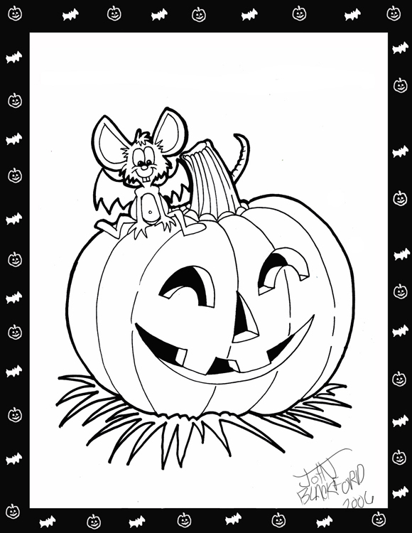funny coloring pages. Funny Halloween coloring page.